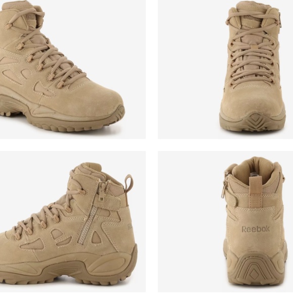 REEBOK DESERT TAN 6" STEALTH BOOT SIDE ZIP COMP TOE BOOTS RB8694 SIZE 8 NEW - Picture 2 of 8